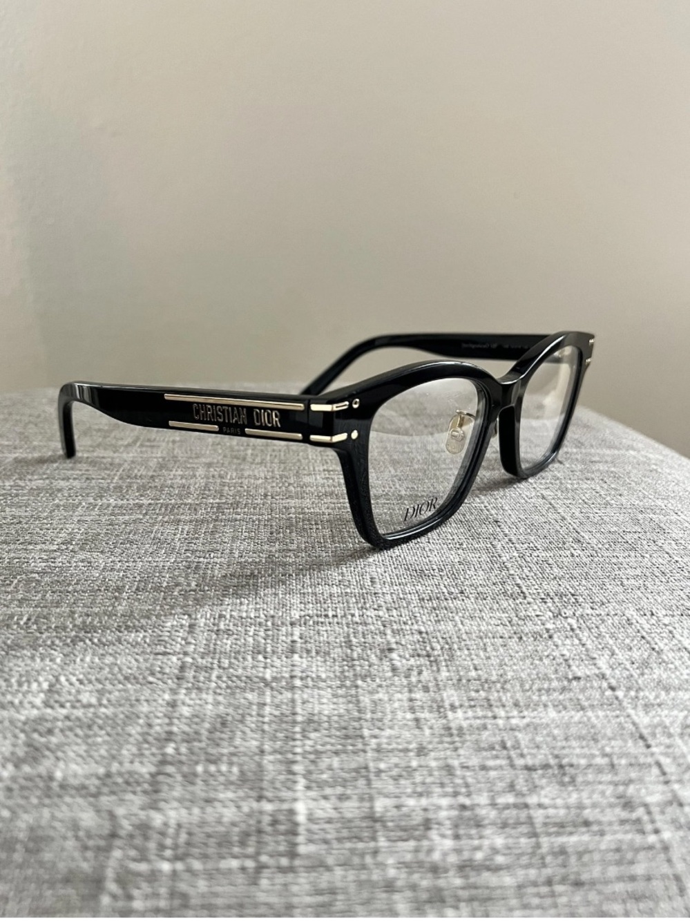 Dior Black and Gold Rectangular Optical Glasses - Picture 2 of 7